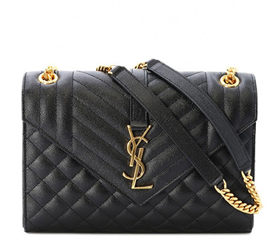 Saint Laurent Ysl Envelope Medium Bag Black 487206