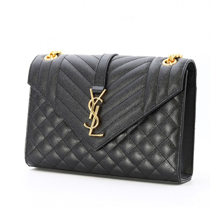 Saint Laurent Ysl Envelope Medium Bag Black 487206