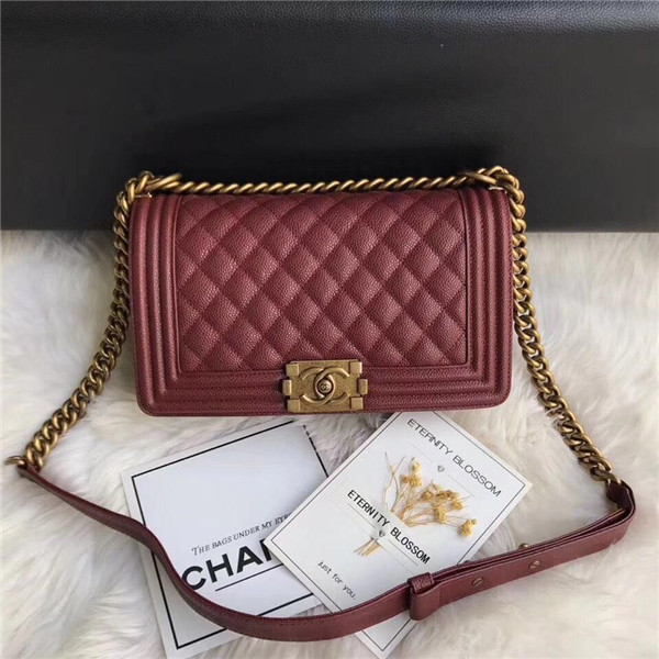 Chanel Le Boy Flap Bag Grained Calfskin 25