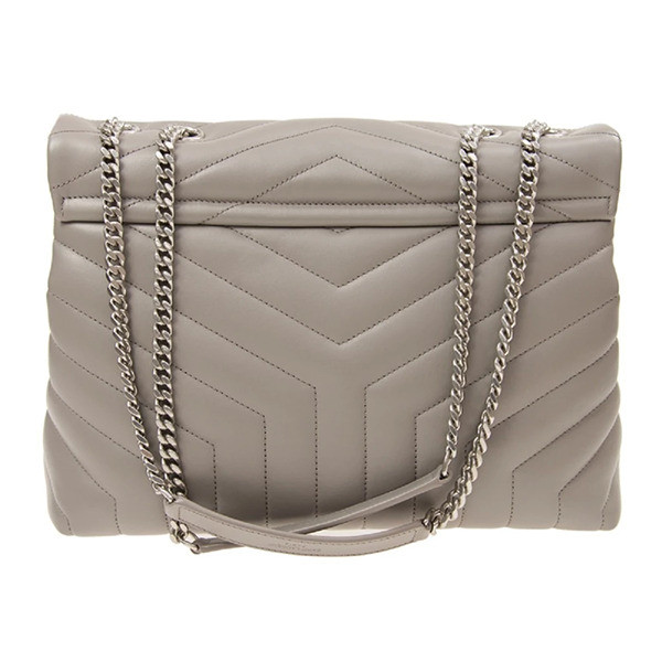 Saint Laurent Ysl Loulou Monogram Large Bag In Pearl Grey 459749