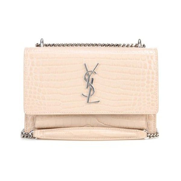 Ysl Sunset Medium In Crocodile Embossed Shiny Leather