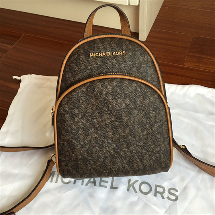 Michael Kors Xs Abbey Monogram Vanilla White Coated Canvas Backpack