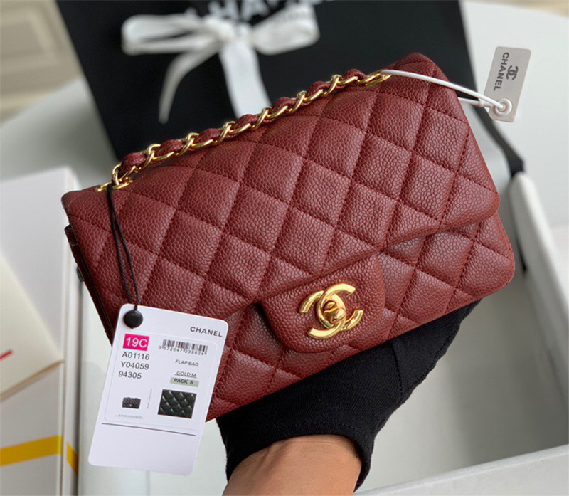  Classic Double Flap Bag Quilted Caviar 20CM