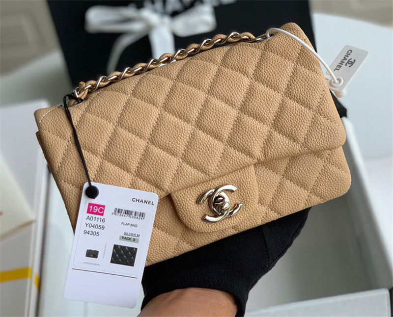  Classic Double Flap Bag Quilted Caviar 20CM