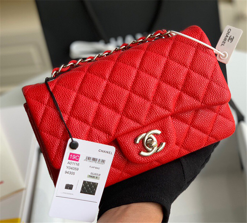  Classic Double Flap Bag Quilted Caviar 20CM