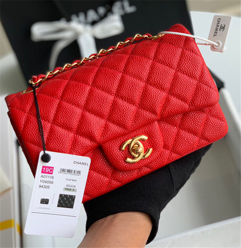  Classic Double Flap Bag Quilted Caviar 20CM