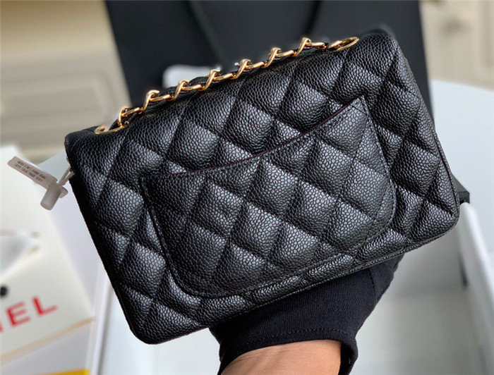  Classic Double Flap Bag Quilted Caviar 20CM