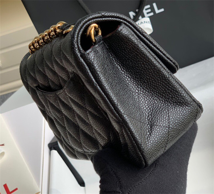  Classic Double Flap Bag Quilted Caviar 20CM