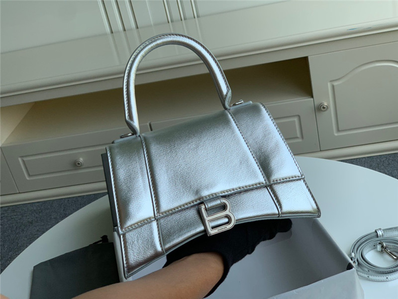 Balenciaga Hourglass XS/ Small Top Handle Bag in shiny box calfskin