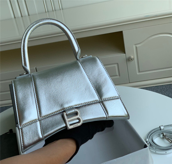 Balenciaga Hourglass XS/ Small Top Handle Bag in shiny box calfskin