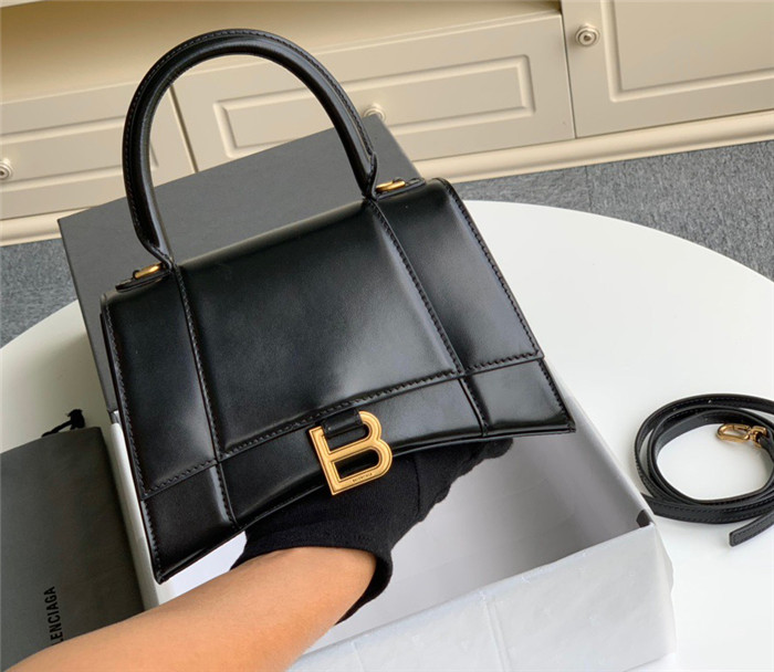 Balenciaga Hourglass XS/ Small Top Handle Bag in shiny box calfskin