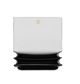 Ysl Medium Sunset Bag In Black And Pearl White Leather