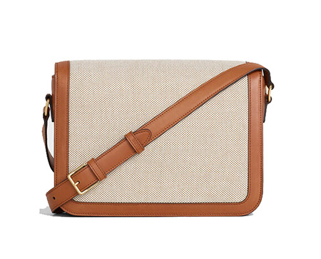 Celine Large Triomphe Bag In Textile And Natural Calfskin Shoulder Bag