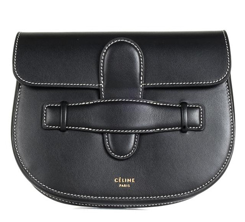 Céline Waist Black Leather Messenger Bag