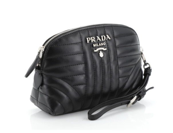 Prada Wristlet Pouch Diagramme Quilted Leather