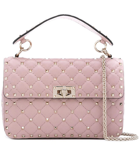 Valentino Rockstud Spike Quilted Leather Handbag