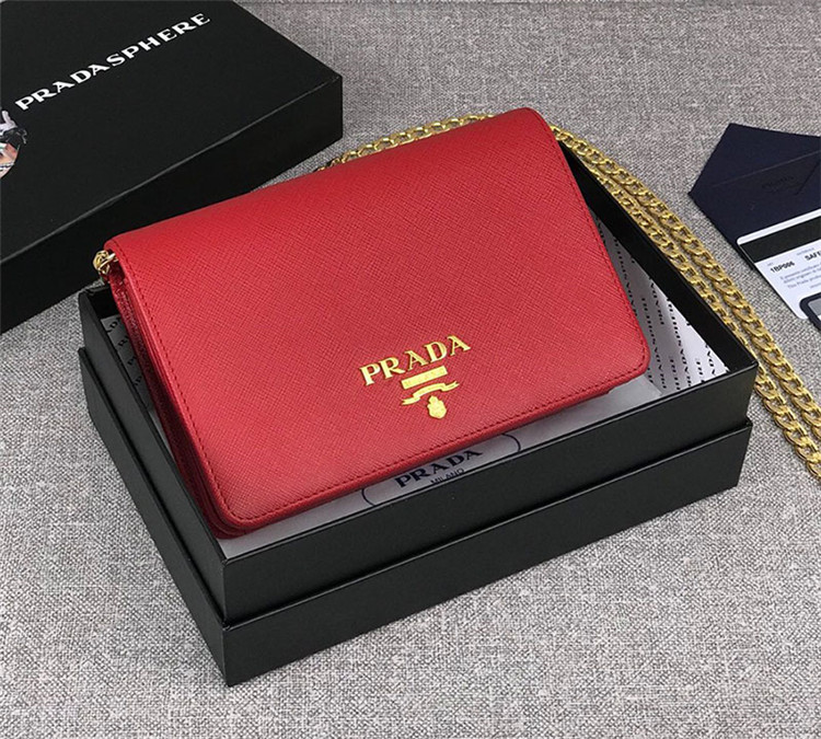 Prada Saffiano Lux Clutch 1Bp006 V Cow Nzv Cipria