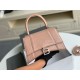 Balenciaga Hourglass Top Handle Bag in shiny crocodile embossed calfskin