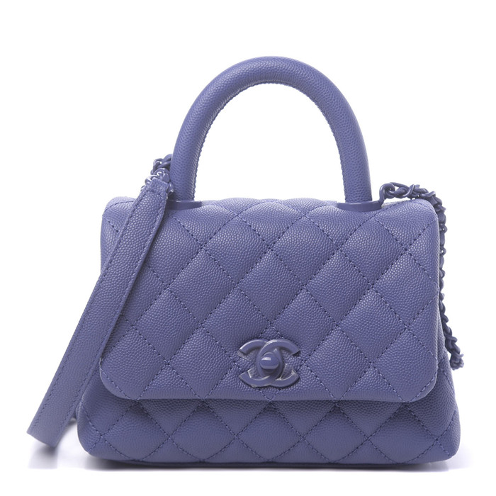 Chanel Caviar Quilted Incognito Extra Mini Coco Handle Flap