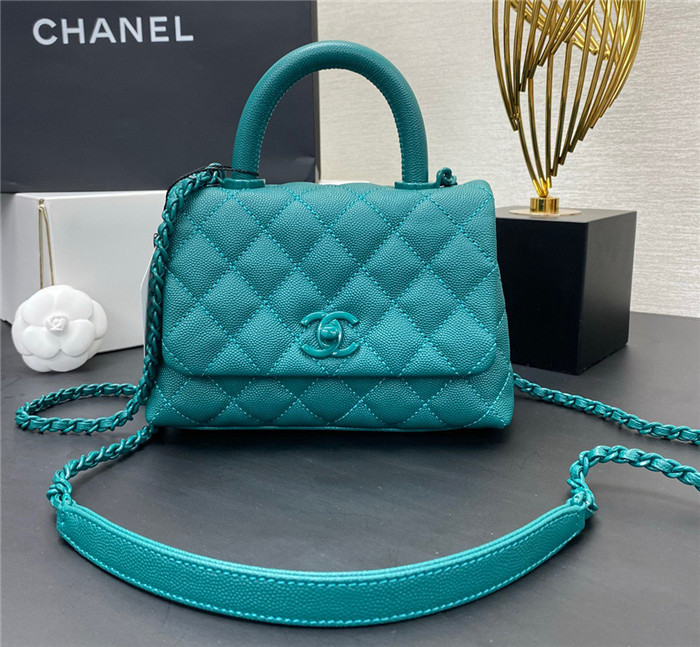 Chanel Caviar Quilted Incognito Extra Mini Coco Handle Flap