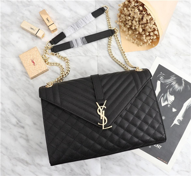 Ysl Envelope Medium Bag In Mix Matelasse Grain De Poudre Embossed Leather 487198