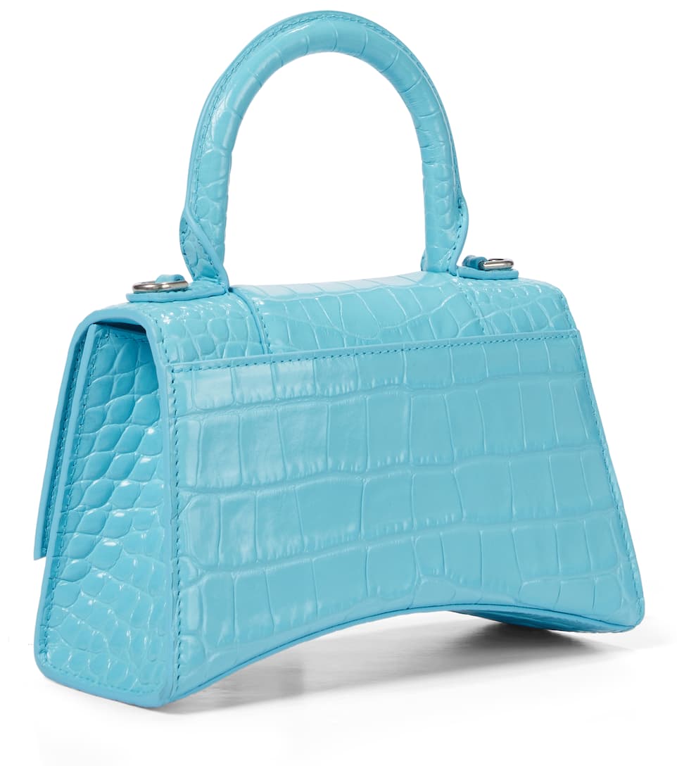 Balenciaga Hourglass Croc-Effect Leather Bag