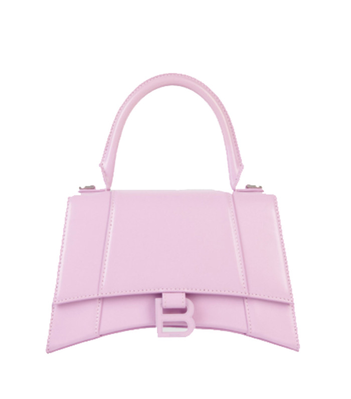 Hourglass XS/ Small Top Handle Bag in light purple shiny box calfskin
