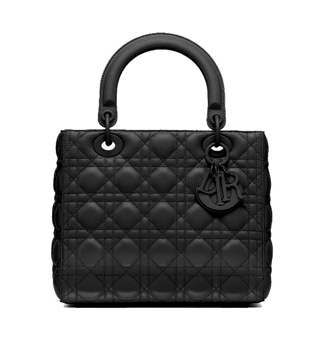 Medium Lady Dior Bag  Black Ultramatte Cannage Calfskinlady Dior Flap Bag 