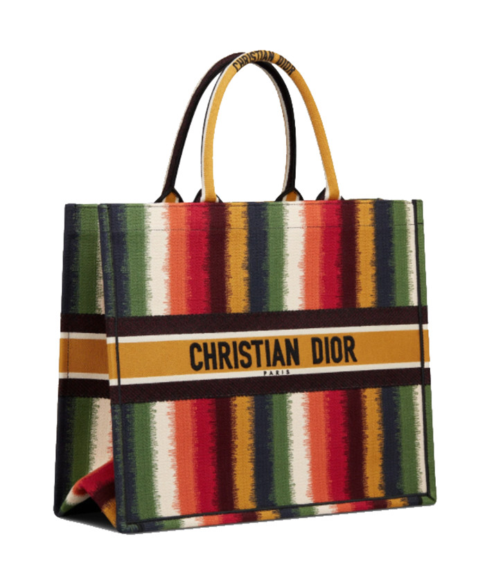 Dior Book Tote Multicolor D-Stripes Embroidery