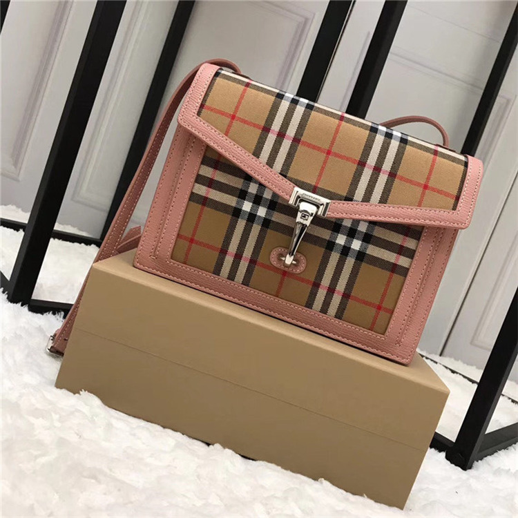 Burberry Small Vintage Check And Leather Crossbody Bag 80063611