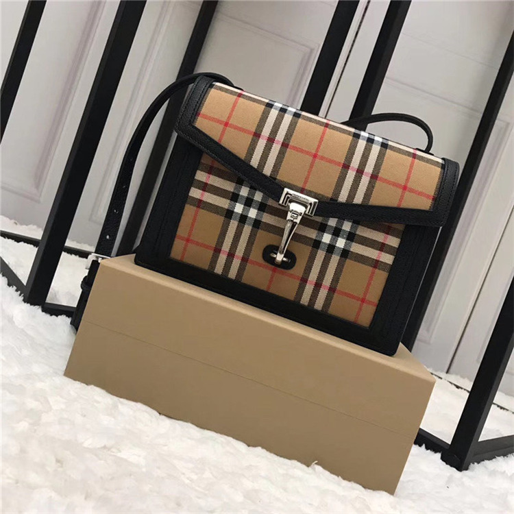 Burberry Small Vintage Check And Leather Crossbody Bag 80063611