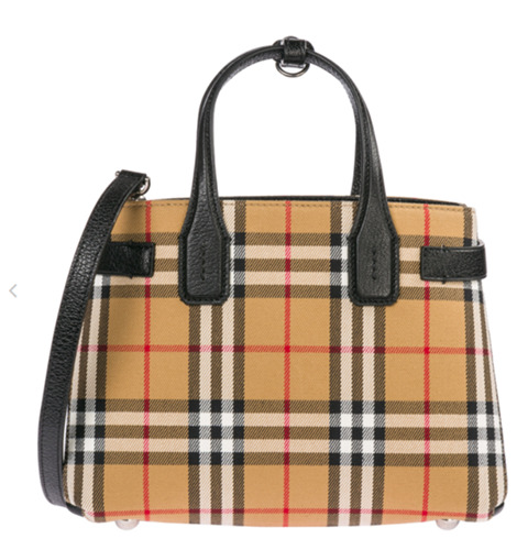 Burberry The Small Banner In Vintage Check And Leather 40769481