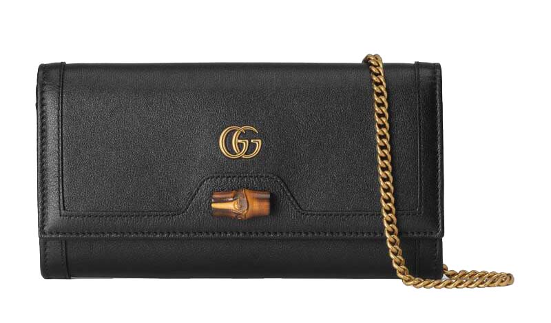 Gucci Diana chain wallet with bamboo