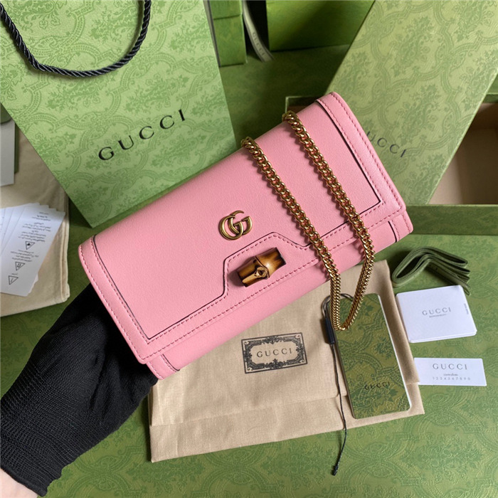 Gucci Diana chain wallet with bamboo