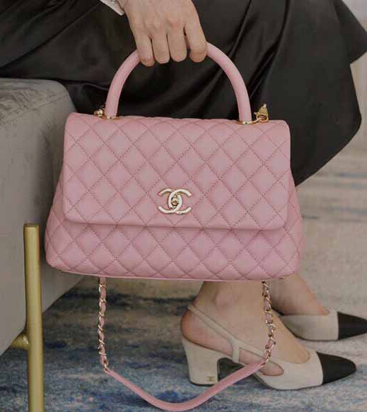 CHANEL Caviar Quilted Large Coco Handle Flap