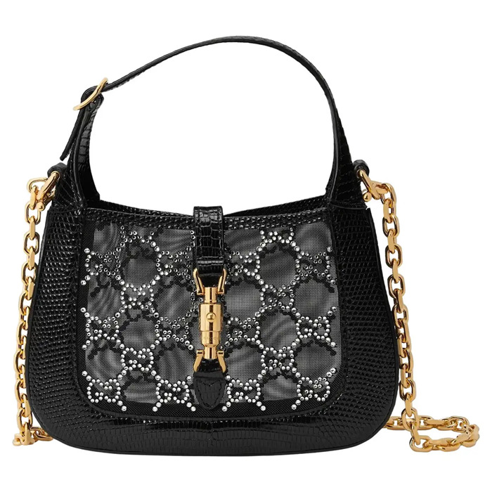 Gucci Crystal GG Lizard Jackie 1961 Mini Bag (677027)