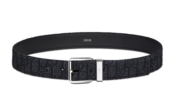 Black and Gold Hardware Dior Oblique Jacquard, 35 MM Belts