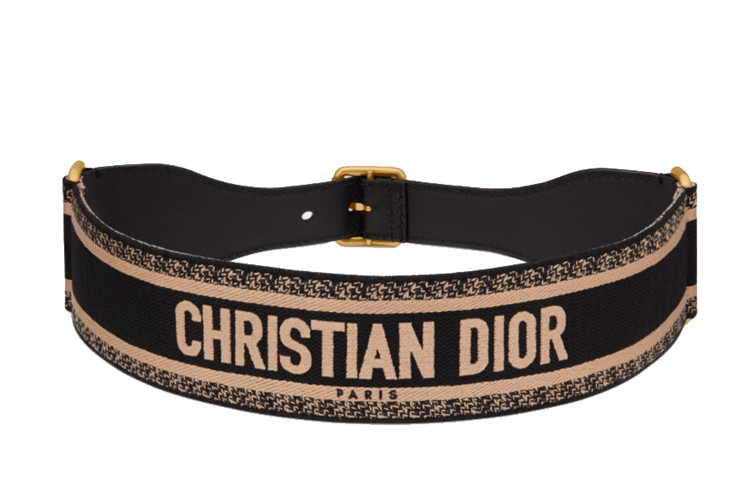 Christian Dior Embroidered Canvas, 65 MM Belt