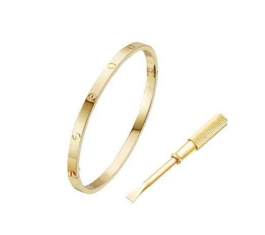 Cartier Love bracelet, small model, Sold with a screwdriver. narrow size: 3.65mm.