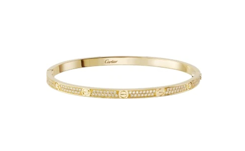 Cartier Love bracelet, small model, pavé,Sold with a screwdriver