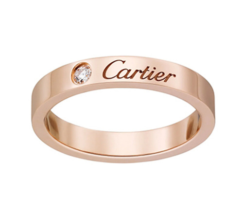 C de Cartier wedding band with diamond