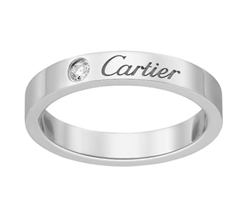 C de Cartier wedding band with diamond