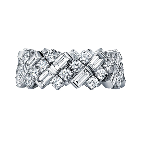 Reflection de Cartier wedding band, 18K white gold with diamonds 