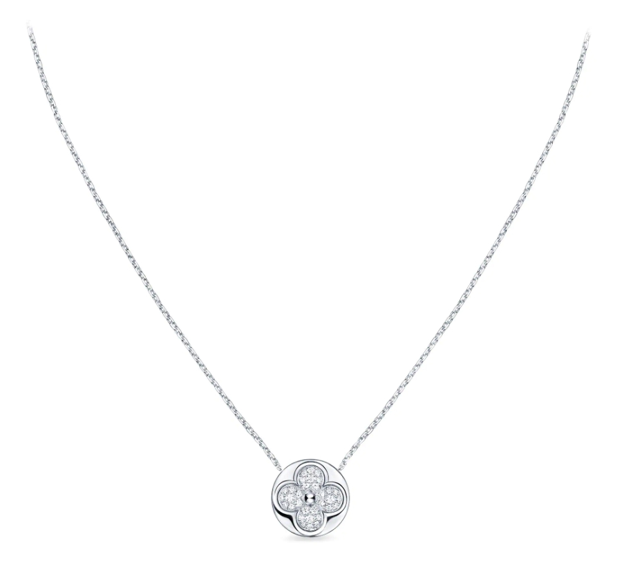 Louis Vuitton Diamond Blossom Sun Pendant, White Gold And Diamonds