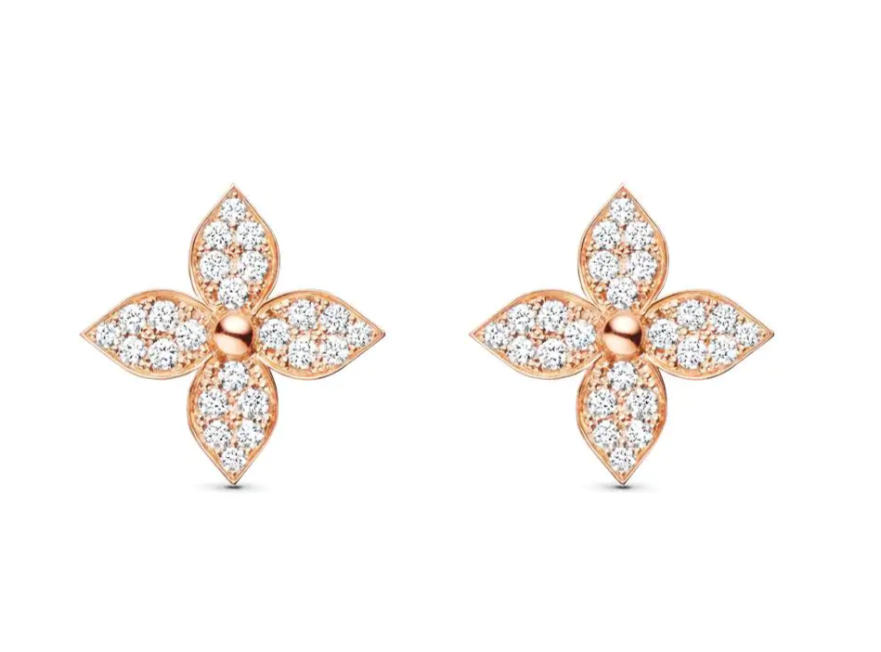 Louis Vuitton Diamond Blossom Sun Ear Stud, White Gold And Diamonds