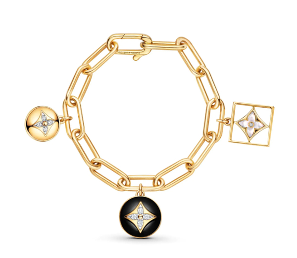 Louis Vuitton B Blossom Bracelet, Yellow Gold, White Gold, Onyx, White Mother-Of-Pearl And Diamonds