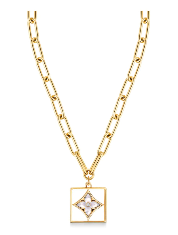 Louis Vuitton B Blossom Necklace, White Mother-Of-Pearl And Diamonds