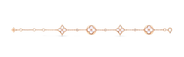 Louis Vuitton Color Blossom Long Earrings, Necklace, Bracelet,White Mother-Of-Pearl And Diamonds ,set Jewelry