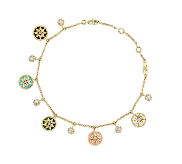 Rose Des Vents Bracelet,Necklace 18K Yellow Gold, Diamonds And Gemstones