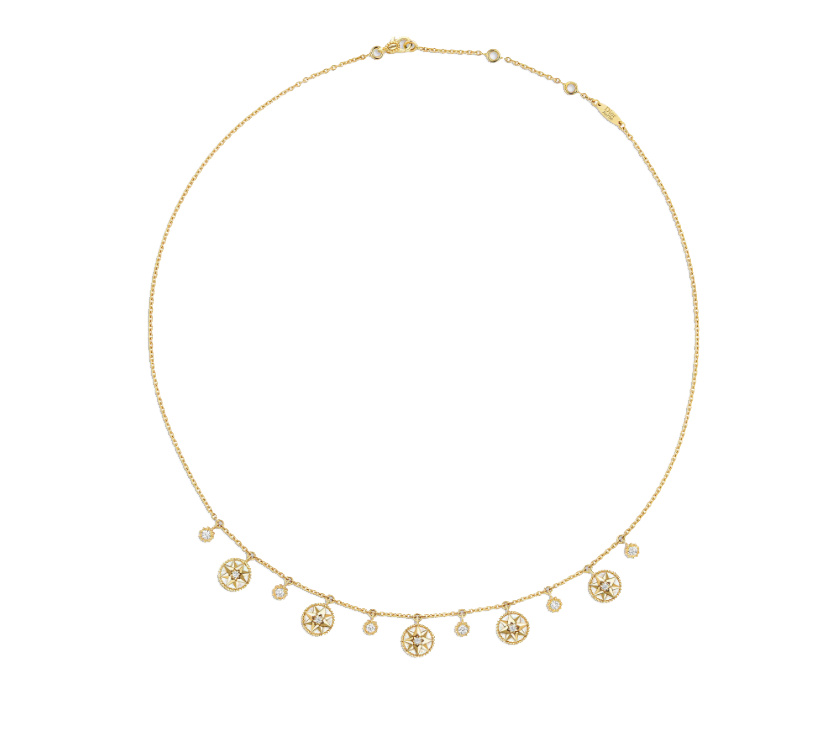 Rose Des Vents Necklace,Bracelets, 18K Yellow Gold, Diamonds And Mother-Of-Pearl